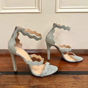 Club Monaco Light Blue Suede Strappy Heels - size 38 (US size 7.5)